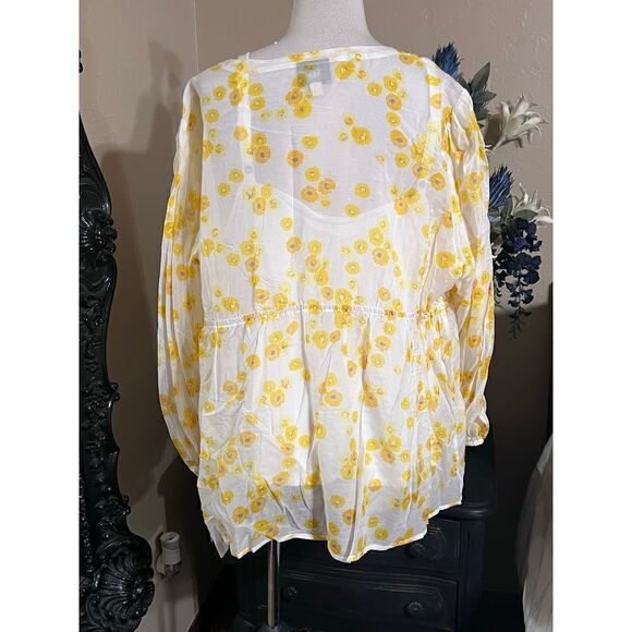 Plus Size ECI New York Secret Garden Silk Two Piece Long Sleeve Tunic Set NWT Si - Picture 3 of 4